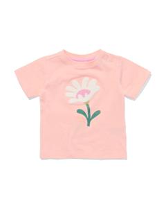 HEMA Baby T-shirt Bloem Perzik (perzik)