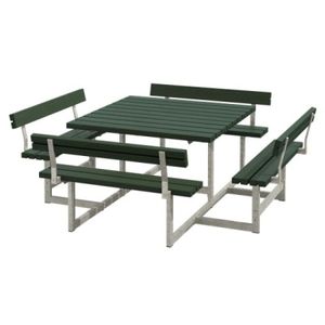 Picknicktafel Vierkant Blokhus Groen 4 Rugleuningen