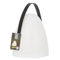 Portable buitenlamp - wit - met greep - op batterijen - binnen/buiten - H30 cm