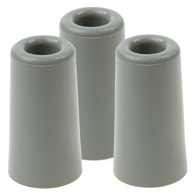 Benson Deurbuffers / deurstoppers - 3x - grijs - rubber - 75 x 40 mm - deurstop