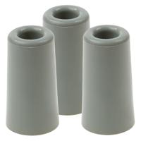 Benson Deurbuffers / deurstoppers - 3x - grijs - rubber - 75 x 40 mm - deurstop