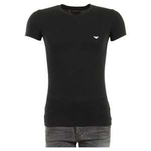 Emporio Armani T-shirt Zwart V Hals Stretch