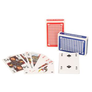 Set van 4x clown games speelkaarten rood en blauw/kartonnen kaarten