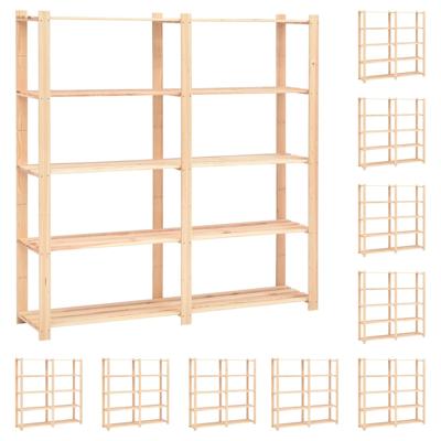 Opbergrekken 5-laags 10 st 170x38x170 cm grenenhout 500 kg