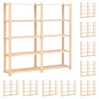 Opbergrekken 5-laags 10 st 170x38x170 cm grenenhout 500 kg