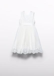 Abel & Lula Zomer jurk tule embroidery meisjes - creme wit