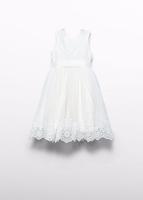 Abel & Lula Zomer jurk tule embroidery meisjes - creme wit