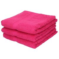 3x Luxe handdoeken fuchsia roze 50 x 90 cm 550 grams - thumbnail