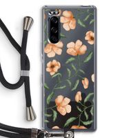Peachy flowers: Sony Xperia 5 Transparant Hoesje met koord