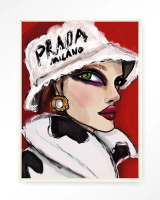 Urban Cotton Wandkleed 'Julie' 80 x 110cm in Floating Frame - off white