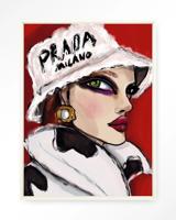 Urban Cotton Wandkleed 'Julie' 80 x 110cm in Floating Frame - off white