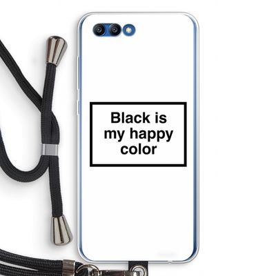 Black is my happy color: Honor 10 Transparant Hoesje met koord