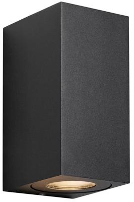Nordlux Wandlamp Canto Maxi2 vierkant 2x GU10 zwart IP44 - 4800950