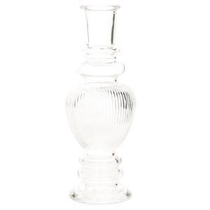 Bloemenvaas Venice - voor kleine stelen/boeketten - gekleurd glas - ribbel transparant - D5,7 x H15