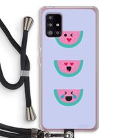 Smiley watermeloen: Samsung Galaxy A51 5G Transparant Hoesje met koord