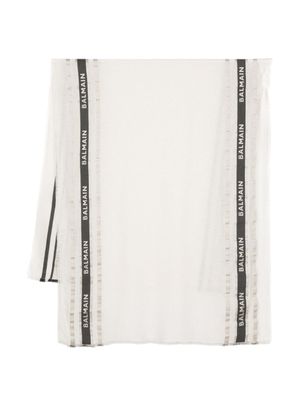Balmain Kids écharpe à logo - Tons neutres