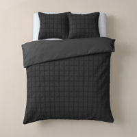 Dekbedovertrek Faux Fur Check 140x200 Cm Zwart Anti Allergie Sleeptime - Dekbed-Discounter.nl