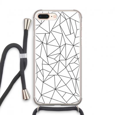 Geometrische lijnen zwart: iPhone 8 Plus Transparant Hoesje met koord