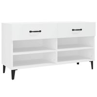 The Living Store Schoenenkast - Wit - 102 x 35 x 55 cm - Stevig materiaal