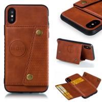 Lederen beschermhoes voor iPhone X & XS (bruin)
