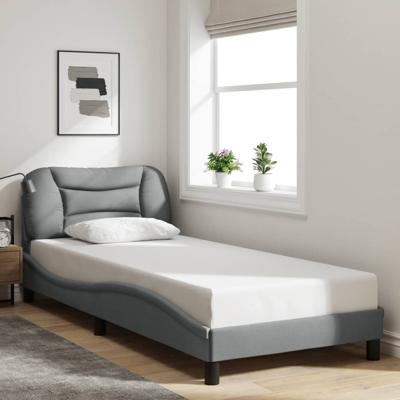 Bedframe zonder matras 90x190 cm stof lichtgrijs