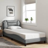 Bedframe zonder matras 90x190 cm stof lichtgrijs