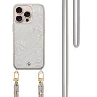 iPhone 16 Pro hoesje met grijs koord - Abstract waves
