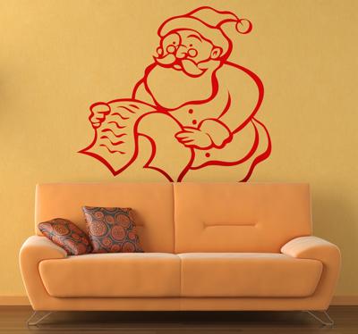 Lezende kerstman sticker