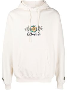 Drôle De Monsieur hoodie en coton à fleurs brodées - Tons neutres