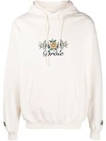 Drôle De Monsieur hoodie en coton à fleurs brodées - Tons neutres