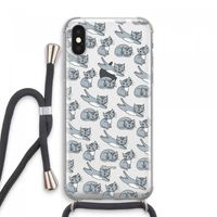 Poezen: iPhone XS Max Transparant Hoesje met koord