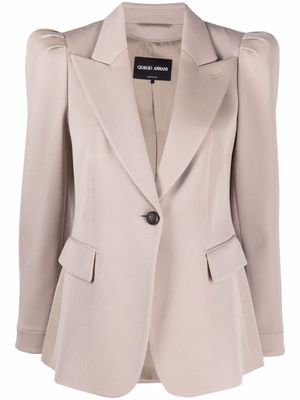 Giorgio Armani blazer cintré à épaulettes - Tons neutres