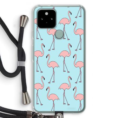 Anything Flamingoes: Pixel 5 Transparant Hoesje met koord