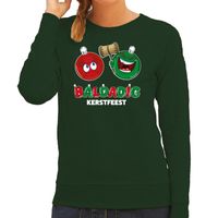 Foute Kersttrui/sweater voor dames - baldadig kerstfeest - groen - brutaal/ontdeugend