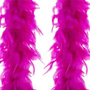 2x stuks roze verkleed veren boa 150 cm - carnaval accessoires - Feestartikelen