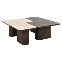 Richmond Salontafel 'Nando' Travertinlook en eiken, 115 x 110cm