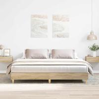 Bedframe zonder matras 200x200cm spaanplaat sonoma eikenkleurig