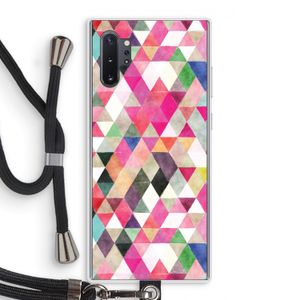 Gekleurde driehoekjes: Samsung Galaxy Note 10 Plus Transparant Hoesje met koord