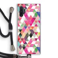 Gekleurde driehoekjes: Samsung Galaxy Note 10 Plus Transparant Hoesje met koord
