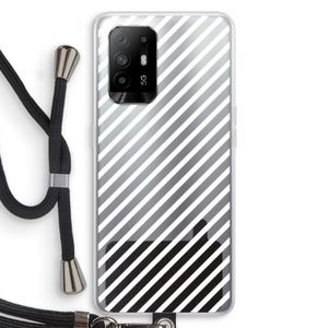 Strepen zwart-wit: Oppo A95 5G Transparant Hoesje met koord