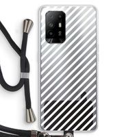 Strepen zwart-wit: Oppo A95 5G Transparant Hoesje met koord