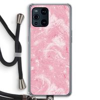 Abstract Painting Pink: Oppo Find X3 Transparant Hoesje met koord