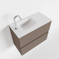 Toiletmeubel Mondiaz Ada | 60 cm | Meubelkleur Smoke | Lex wastafel Talc Links | 1 kraangat