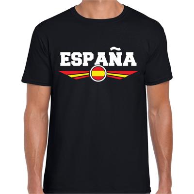 Spanje - Espana landen supporters t-shirt - zwart - voor heren - korte mouwen