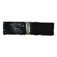 Carnaval verkleed dames riem - zwart pailletten - 108 x 8 cm - kunststof - glitter Carnaval verkleed dames riem - zwart pailletten - 108 x 8 cm - kunststof - glitter