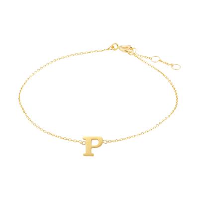 Minimalistische letter armband - 14K GOUD - Goud - P