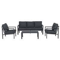 Springs lounge set 4-dlg carbon black/ reflex black - Garden impressions