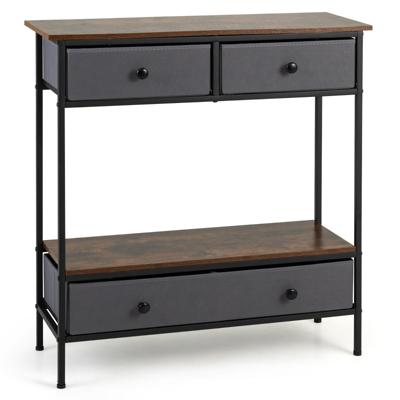 Consoletafel Met Lades Industriële Haltafel Met Open Opbergvakken Slanke Salontafel