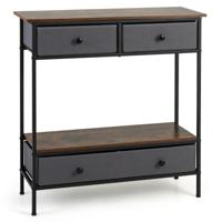 Consoletafel Met Lades Industriële Haltafel Met Open Opbergvakken Slanke Salontafel