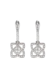 DE BEERS boucles d'oreilles Enchanted Lotus en or blanc 18ct pavées de diamants - Argent